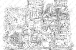 後ろ見返し｜記憶の中の家スケッチ